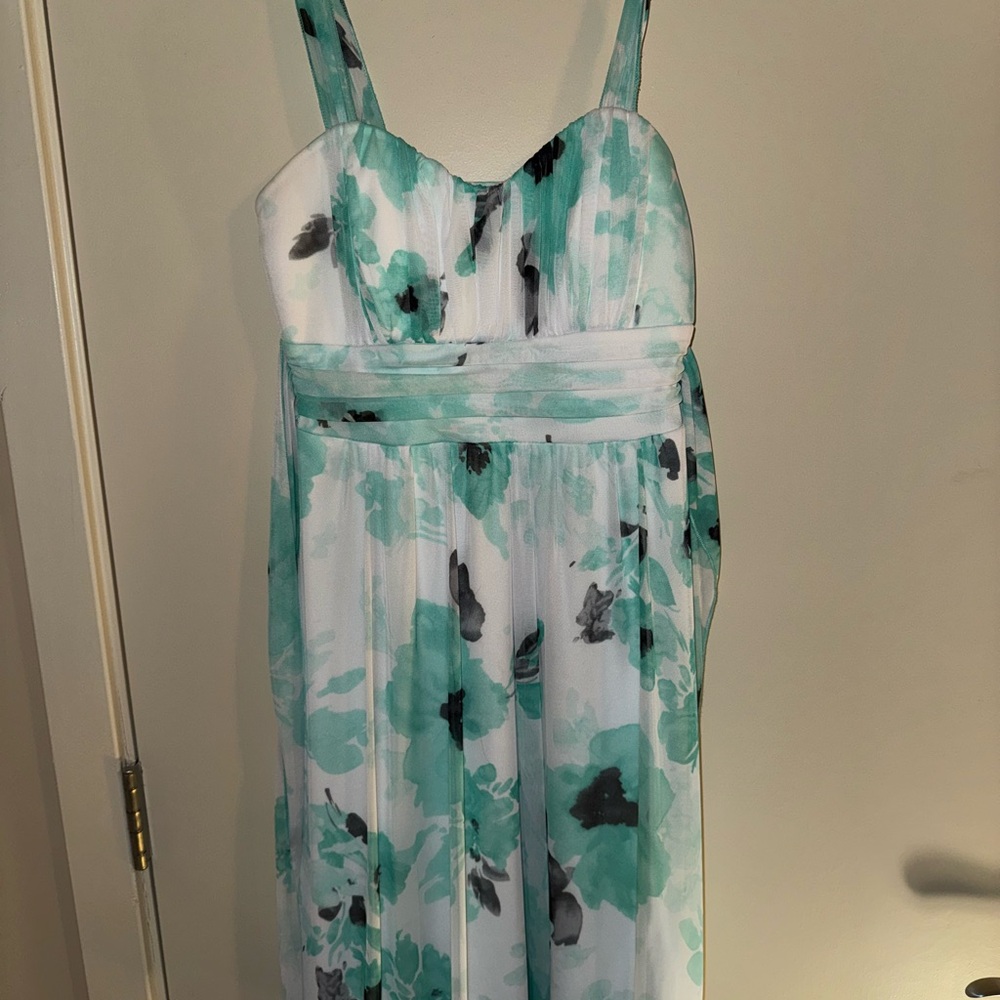 Maurices White and Green Sundress with Sweetheart Neckline for Wedding Guest